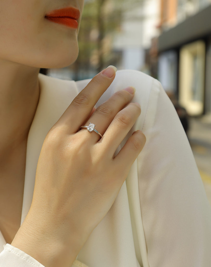 Eternal And Unchanging - A Wedding Ring Set With Top-quality Moissanite S925 Silver And Platinum-plated Diamond Can Be Tested With A Diamond Pen