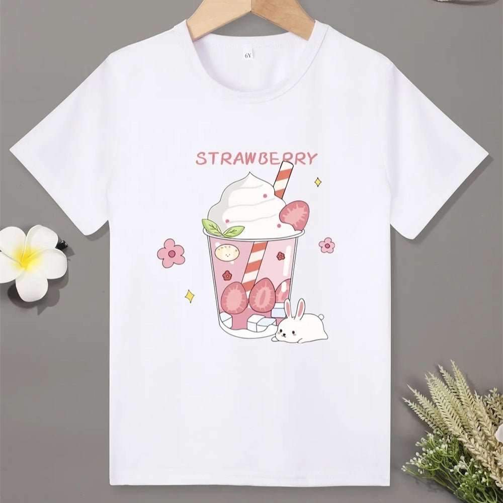 Children Boy T-shirt Clothes Casual Soft T-shirt Cute Cat Cartoon Pattern - Eshtree
