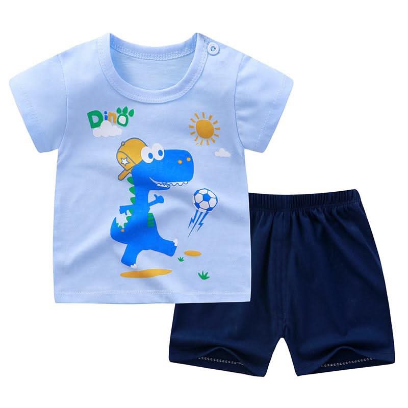 Children Clothes Baby Short Sleeved Shorts Two Piece Suit - Eshtree