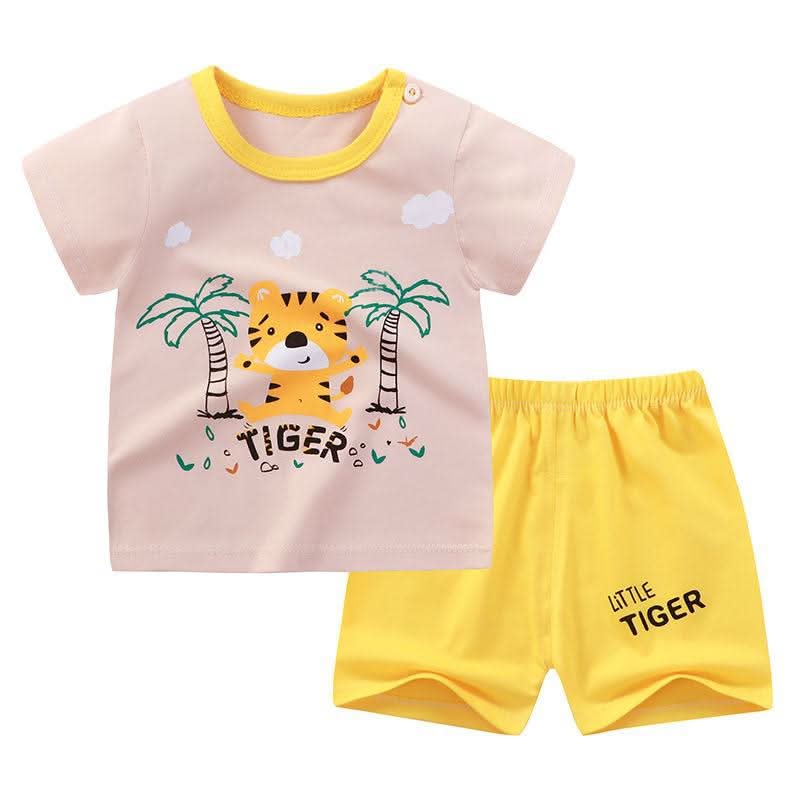 Children Clothes Baby Short Sleeved Shorts Two Piece Suit - Eshtree