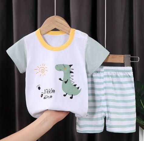 Children Clothes Baby Short Sleeved Shorts Two Piece Suit - Eshtree