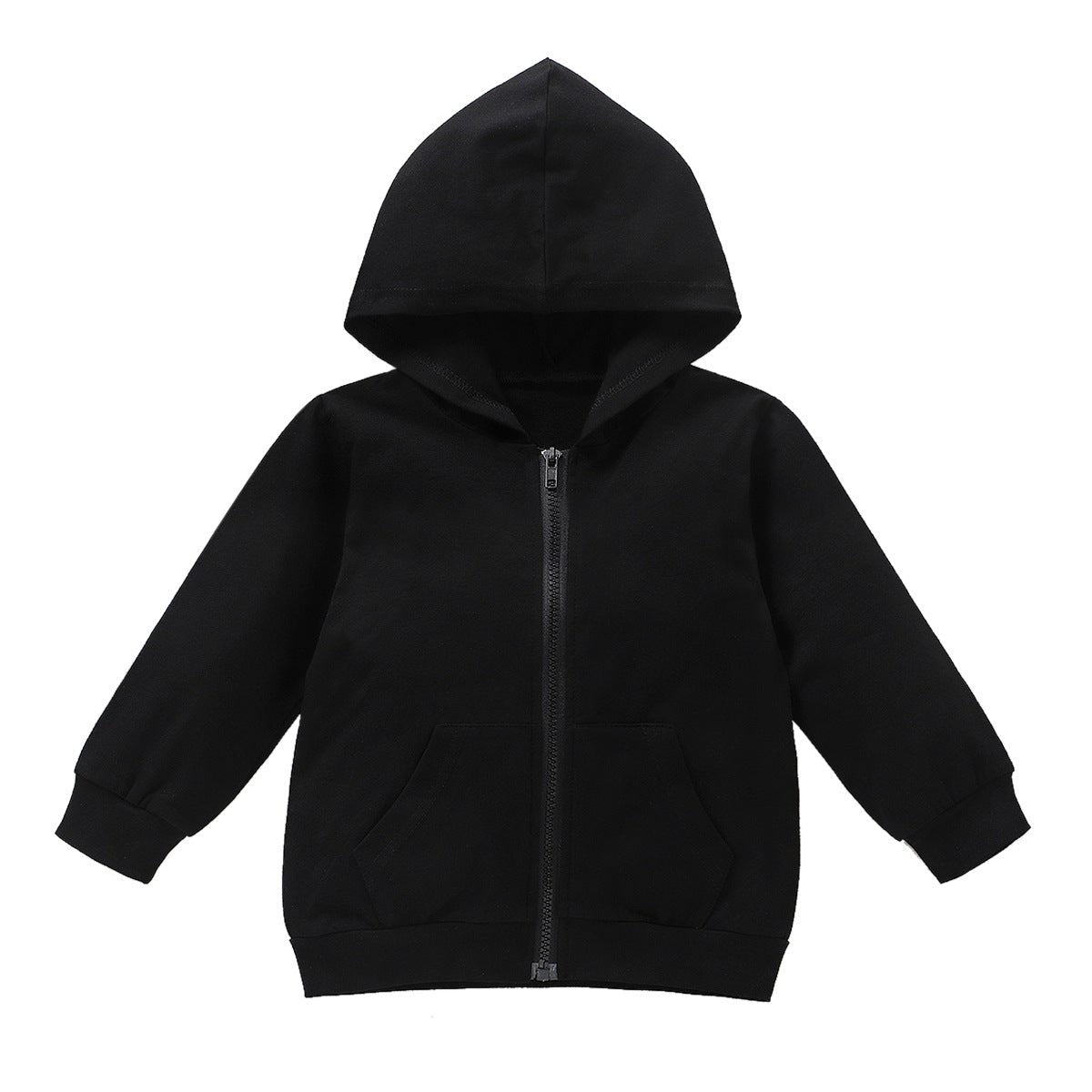 Children's Black Back Letter Cotton Sweater Coat - Eshtree