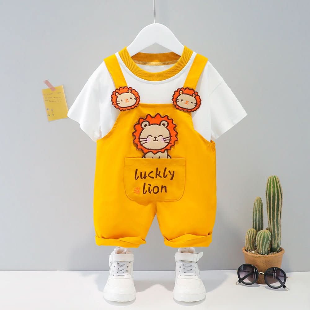 Children's Clothing Men And Women Baby Summer Cartoon Short - sleeved Overalls - Eshtree