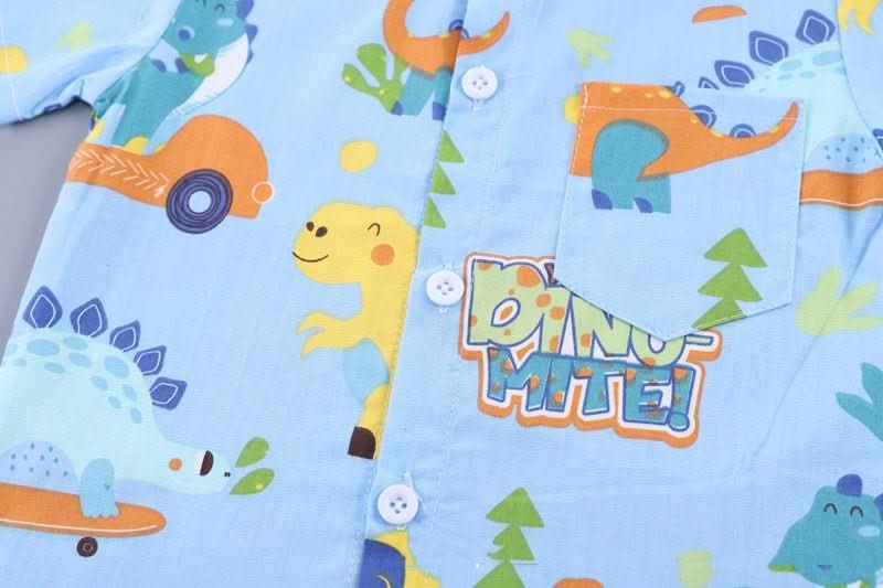 Children's Clothing Summer New Suit Children Cotton Clothes Baby Short Sleeve Shirt - Eshtree