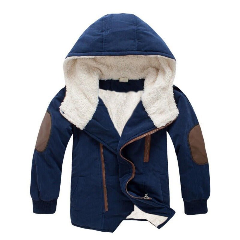 Children's Cotton - padded Jacket Plus Velvet Mid - length Cotton Jacket - Eshtree