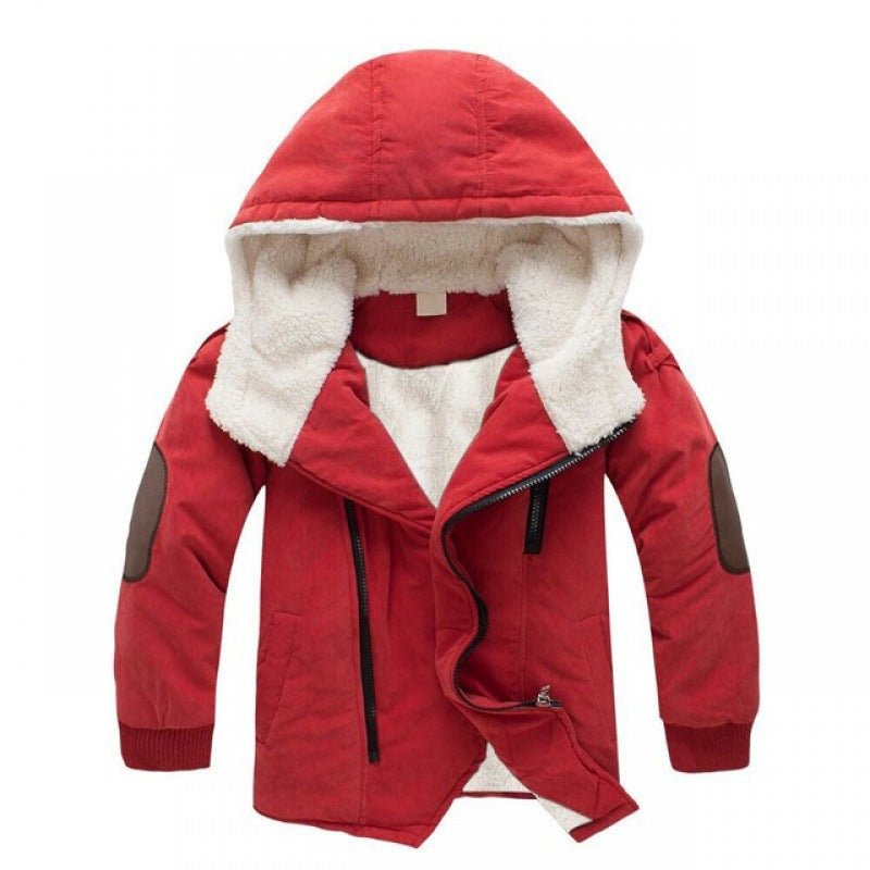 Children's Cotton - padded Jacket Plus Velvet Mid - length Cotton Jacket - Eshtree