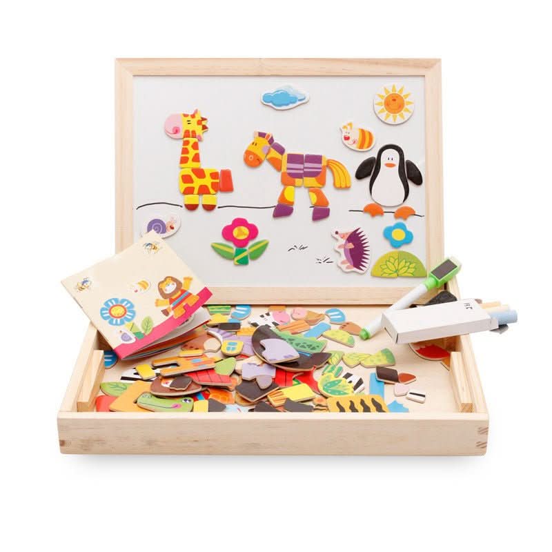Children's Magnetic Jigsaw Puzzle Toy Cute Cartoon Animal Jigsaw Puzzle Picture Board Children's Educational Toy - Eshtree