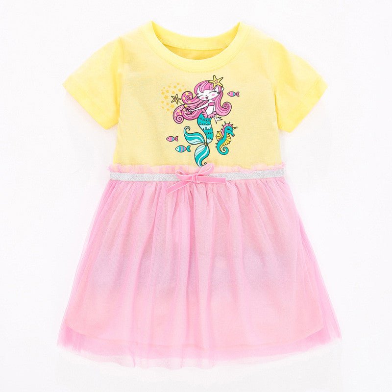 Children's Net Dress With Short Sleeves - Eshtree