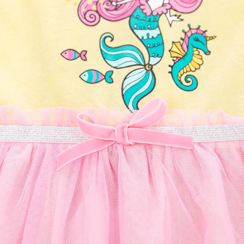 Children's Net Dress With Short Sleeves - Eshtree