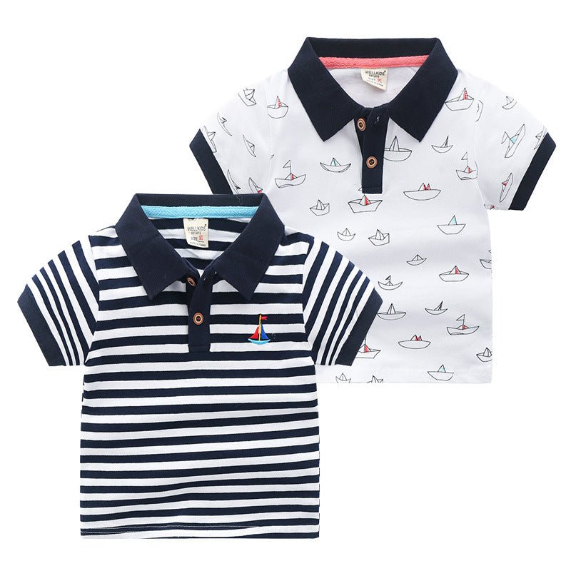 Children's Short - sleeved Polo Shirt Lapel T-shirt - Eshtree