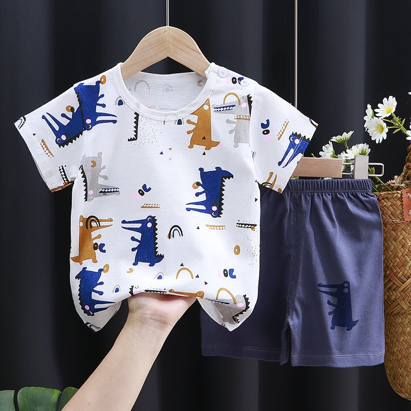 Children's Short - sleeved Suit Cotton T-shirt Baby Baby Clothes - Eshtree
