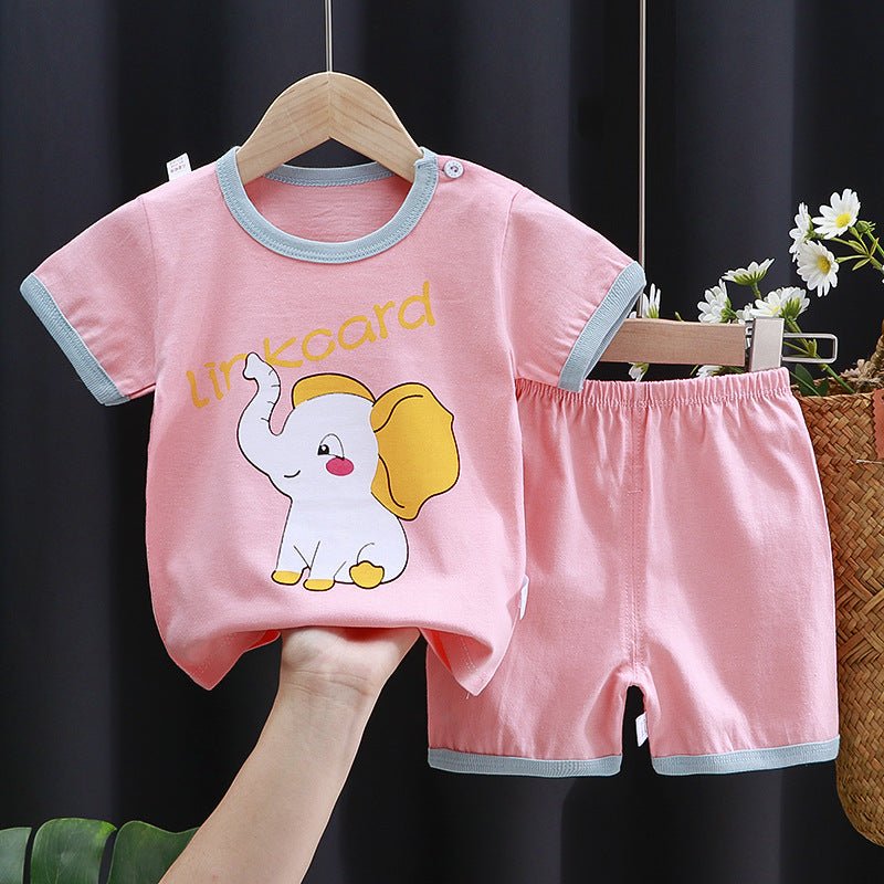 Children's Short - sleeved Suit Cotton T-shirt Baby Baby Clothes - Eshtree