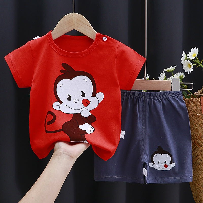 Children's Short - sleeved Suit Cotton T-shirt Baby Baby Clothes - Eshtree