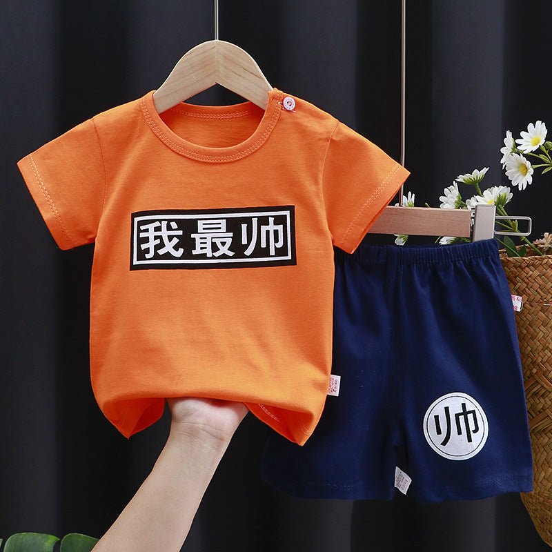 Children's Short - sleeved Suit Cotton T-shirt Baby Baby Clothes - Eshtree