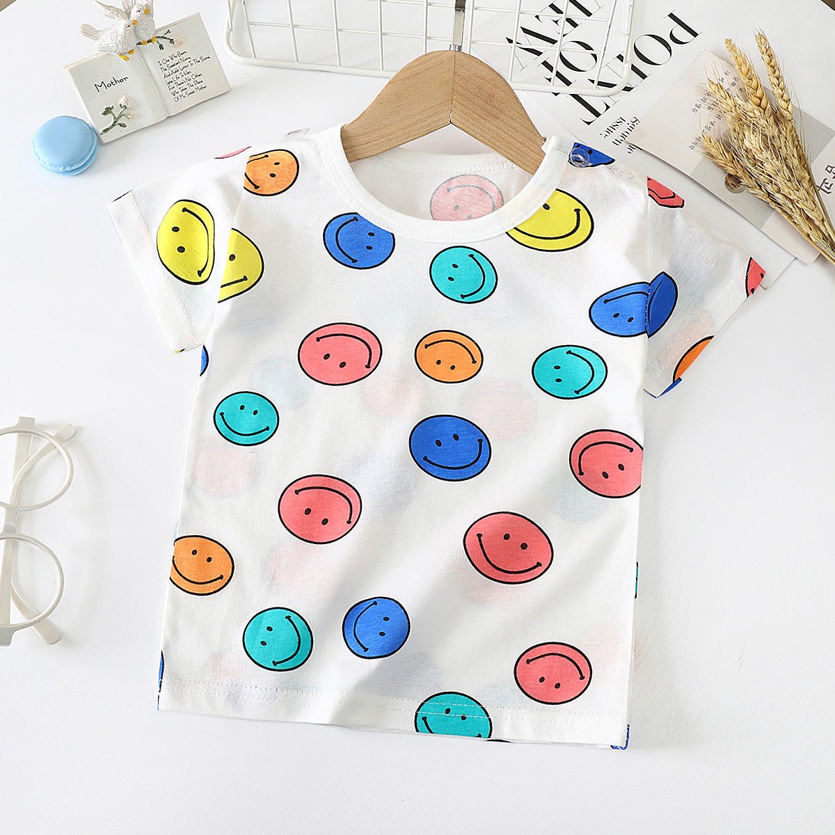 Children's Short - sleeved T-shirt cotton Baby Half - sleeved Bottoming Shirt - Eshtree
