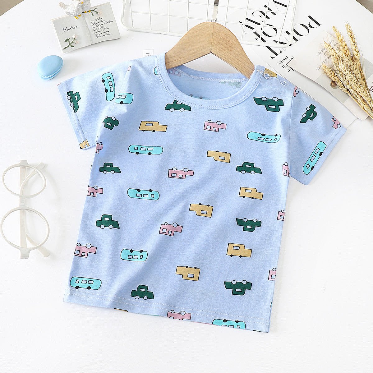 Children's Short - sleeved T-shirt cotton Baby Half - sleeved Bottoming Shirt - Eshtree