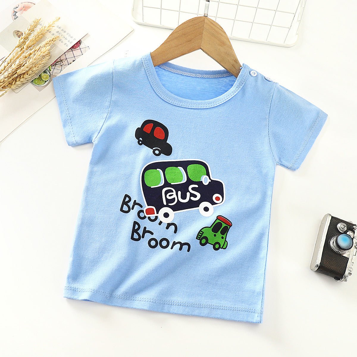 Children's Short - sleeved T-shirt cotton Baby Half - sleeved Bottoming Shirt - Eshtree
