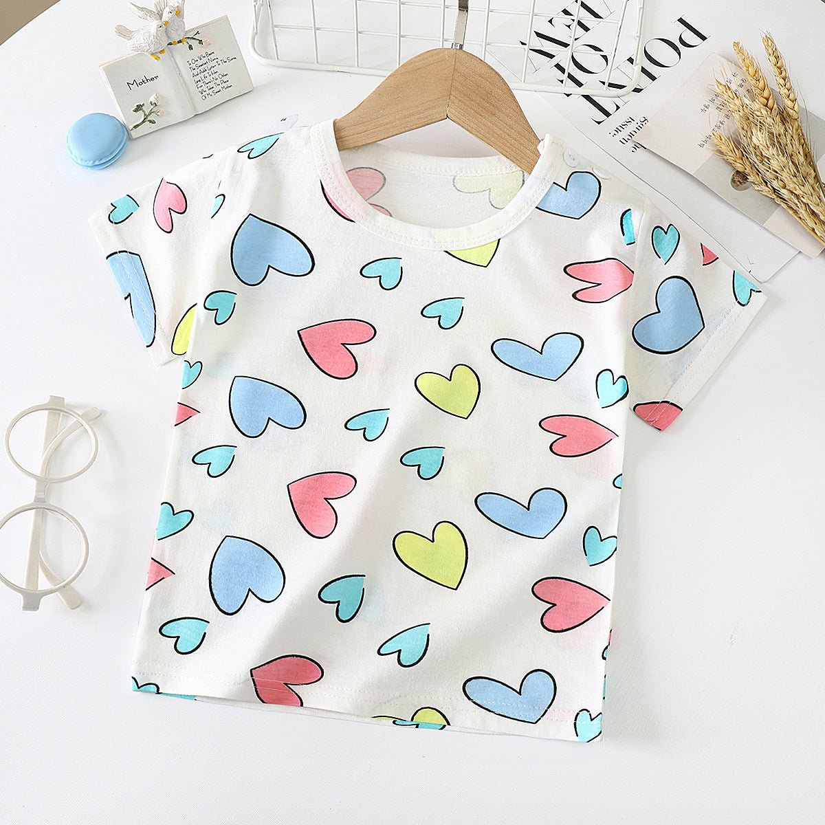 Children's Short - sleeved T-shirt cotton Baby Half - sleeved Bottoming Shirt - Eshtree