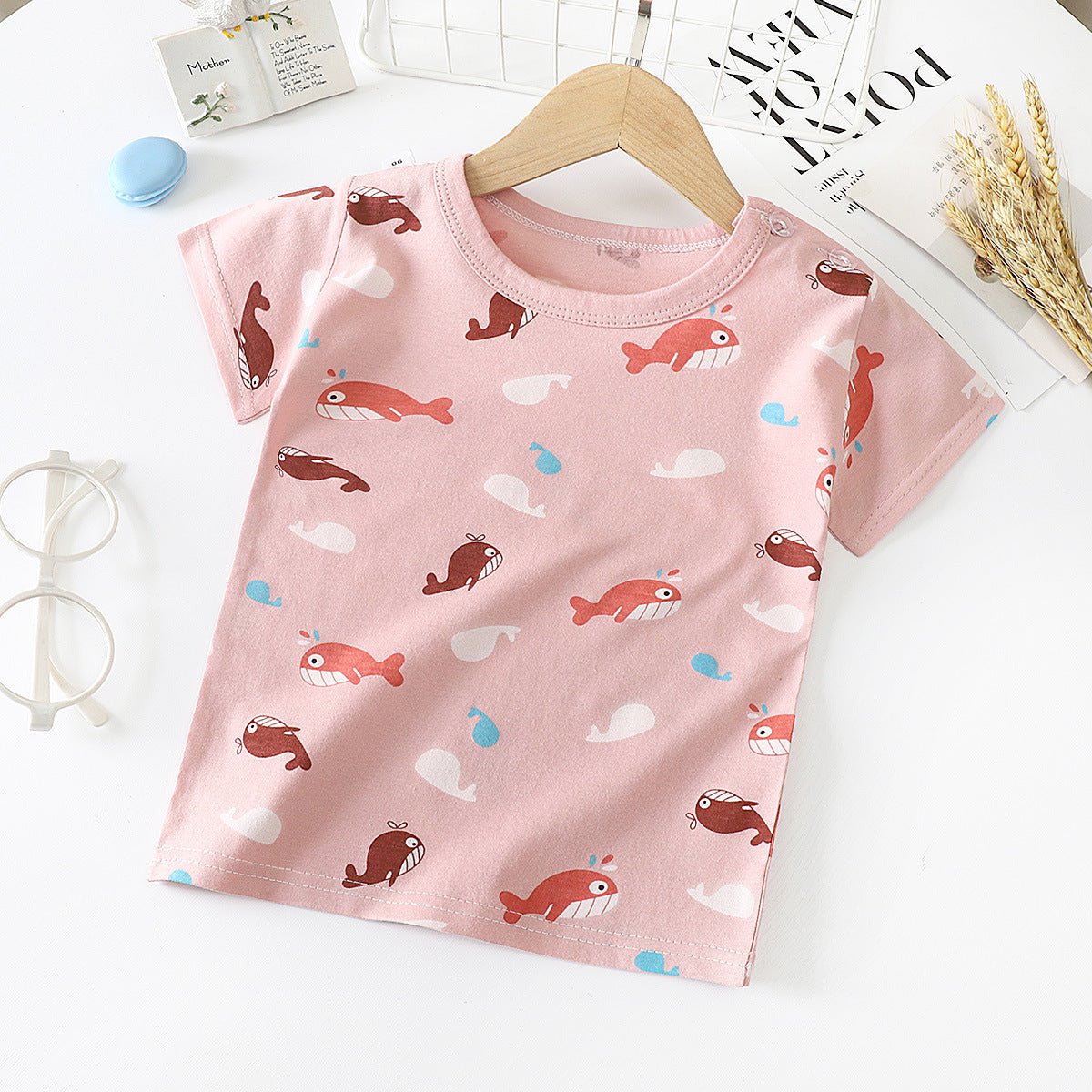 Children's Short - sleeved T-shirt cotton Baby Half - sleeved Bottoming Shirt - Eshtree