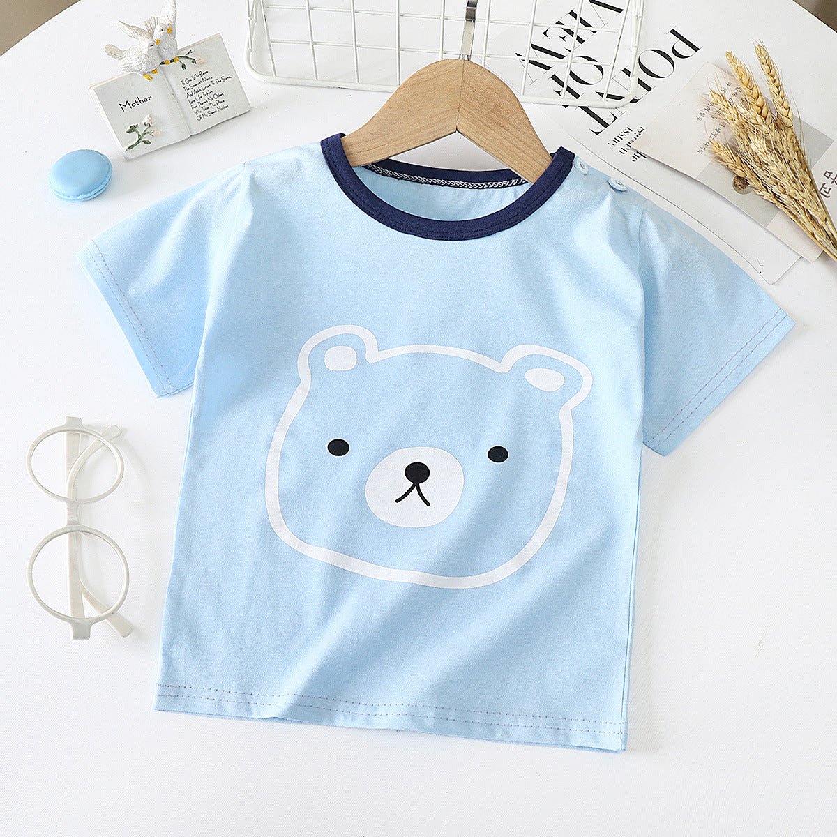 Children's Short - sleeved T-shirt cotton Baby Half - sleeved Bottoming Shirt - Eshtree