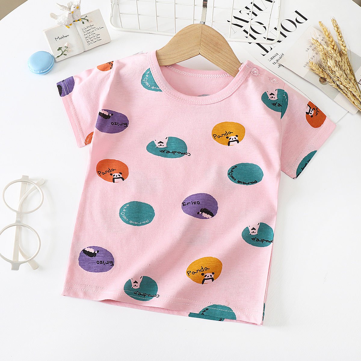 Children's Short - sleeved T-shirt cotton Baby Half - sleeved Bottoming Shirt - Eshtree