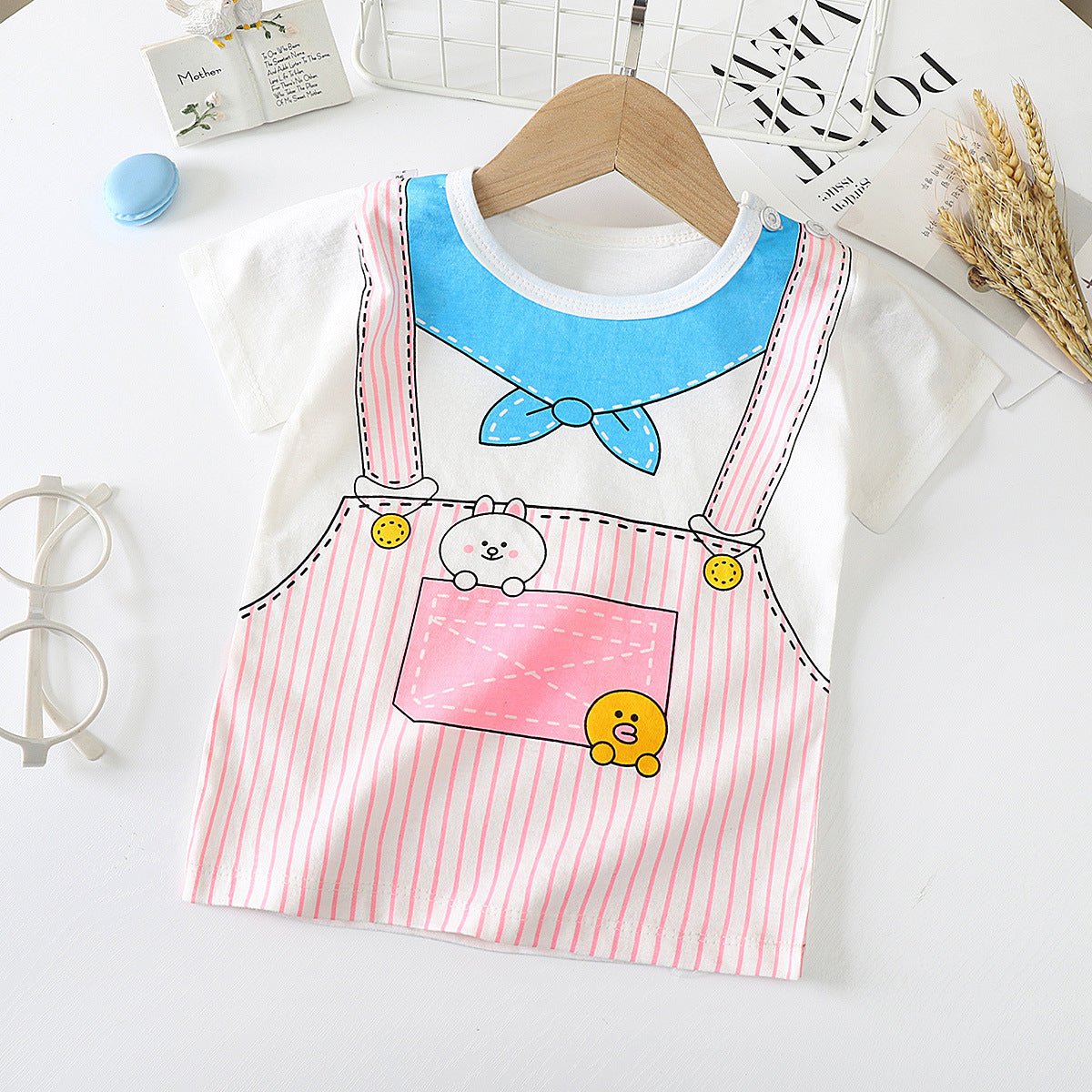 Children's Short - sleeved T-shirt cotton Baby Half - sleeved Bottoming Shirt - Eshtree
