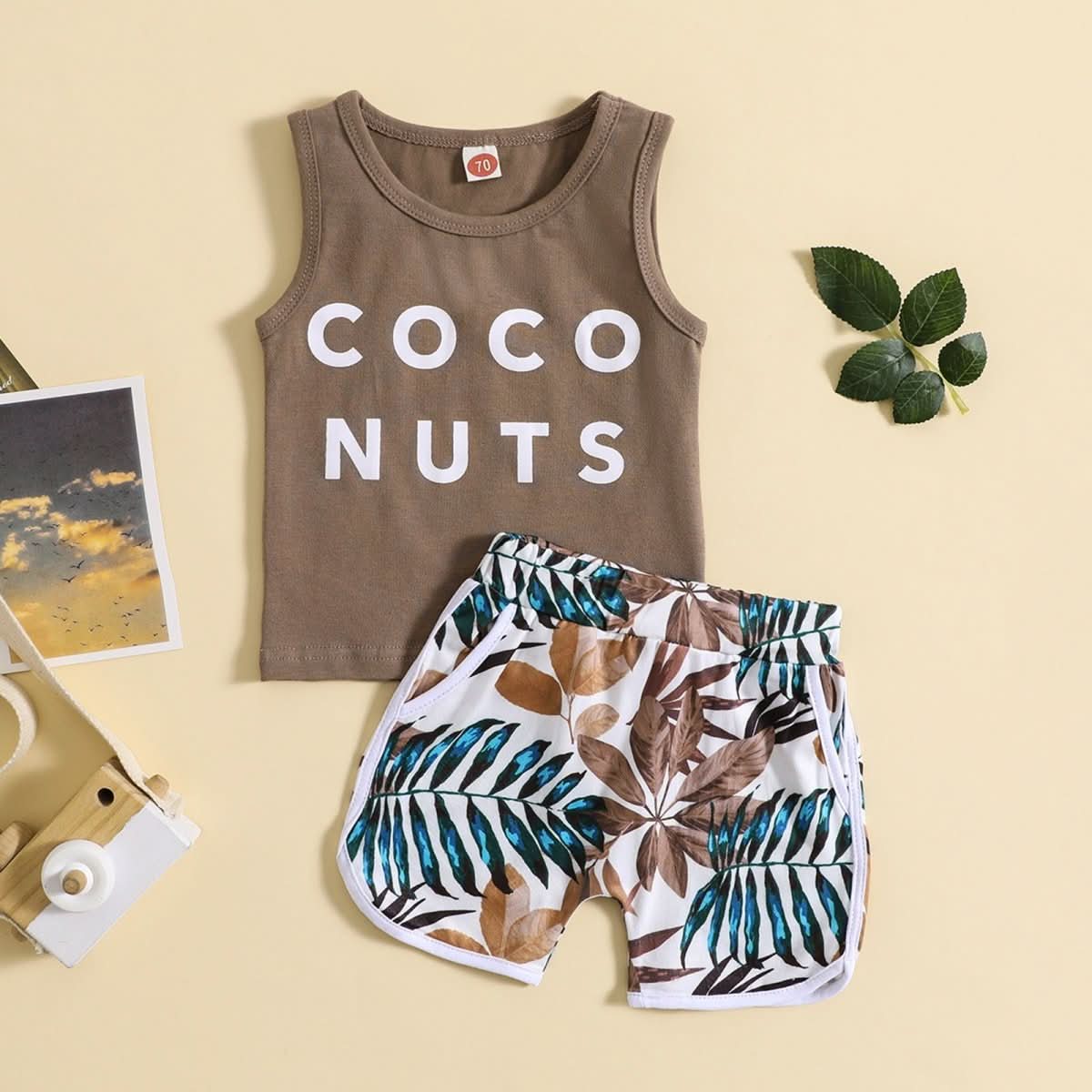 Children's Summer Clothing Casual Letter Print Short - sleeve Cartoon Shorts Suit - Eshtree