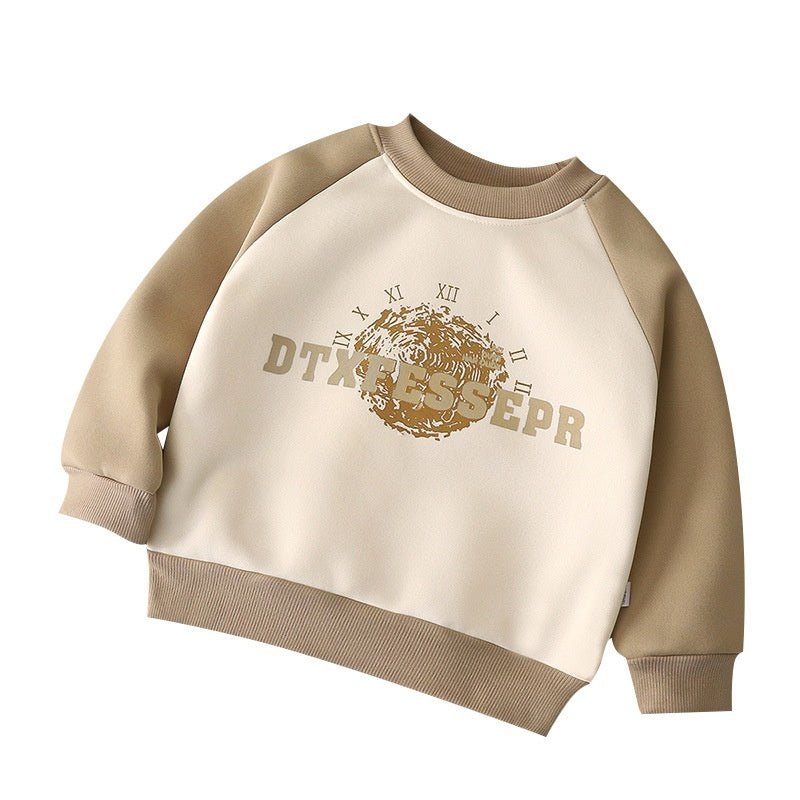 Children's Sweater Fleece - lined Autumn And Winter New Boys Thickened Thermal Outerwear - Eshtree