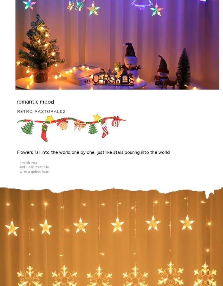 Christmas Combination Curtain Lamp Room Bedroom Lighting Chain - Eshtree