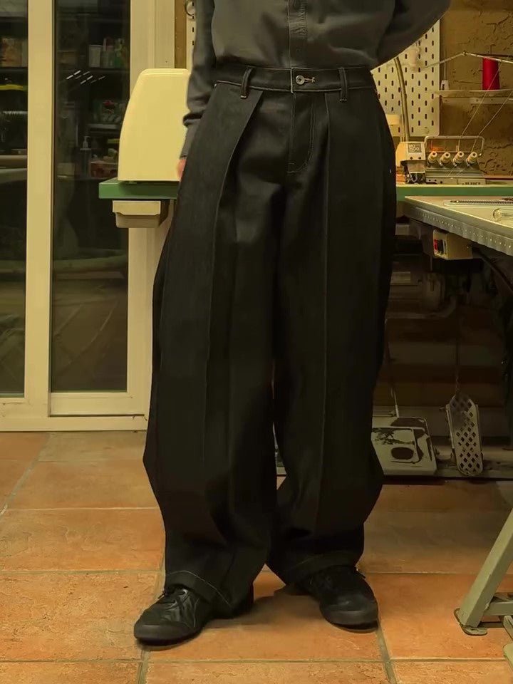 Classic Pocket Denim Wide - Leg Pants - Eshtree