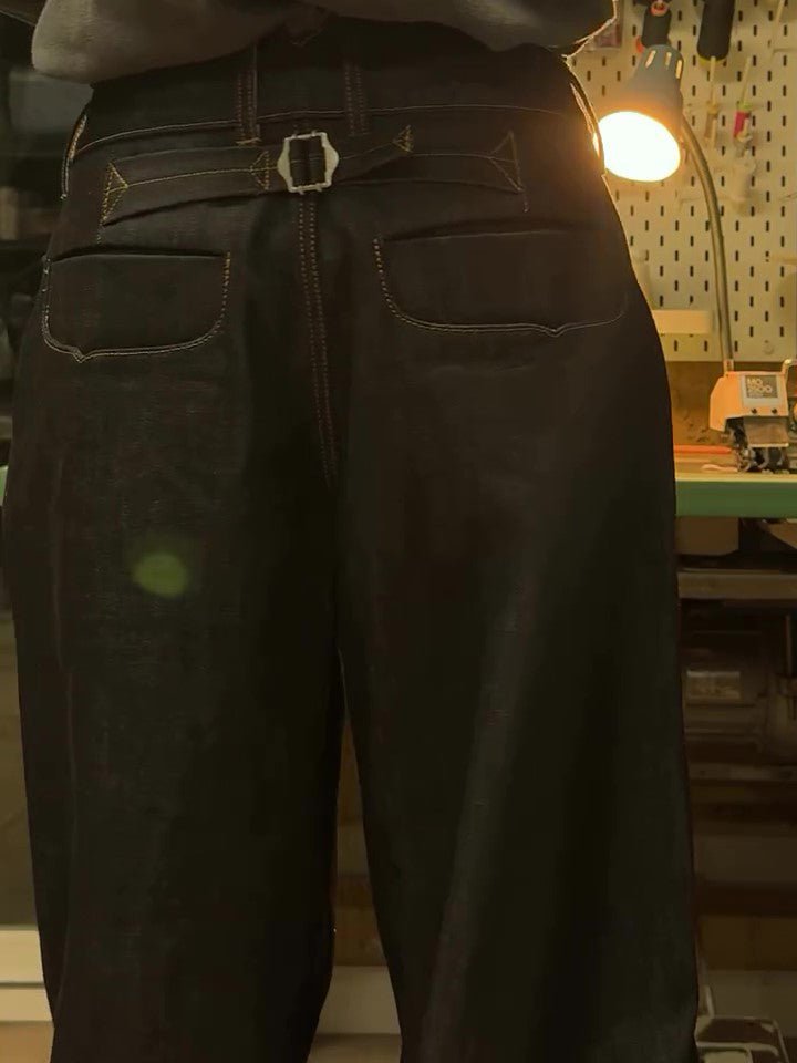 Classic Pocket Denim Wide - Leg Pants - Eshtree