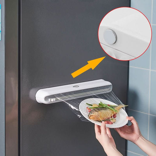 Cling Film Suction Cup Wall - mounted Box Kitchen Adjustable Storage Cutter - Eshtree