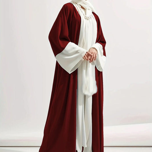 Clothing Contrast Color Cardigan Djellaba - Eshtree