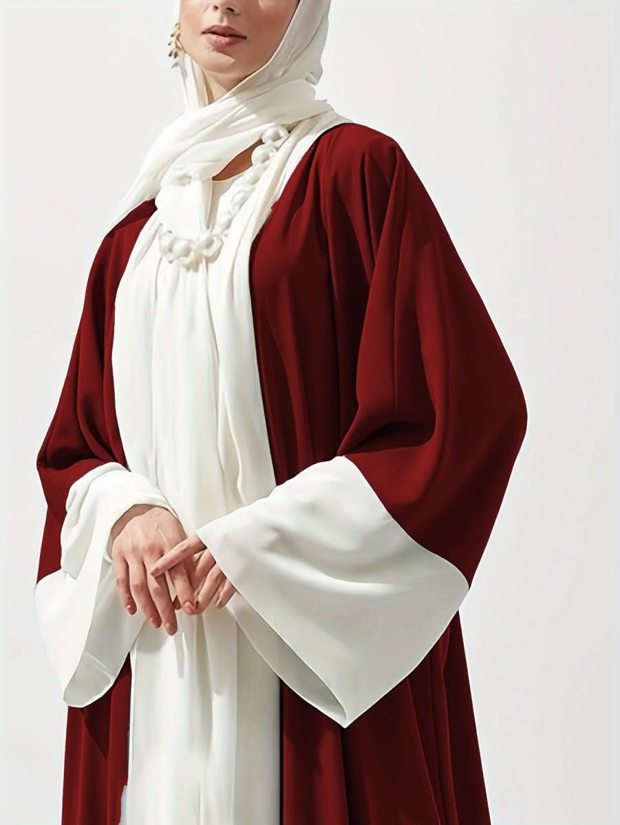 Clothing Contrast Color Cardigan Djellaba - Eshtree