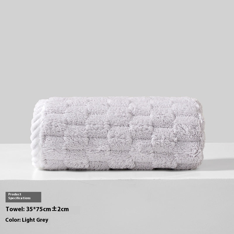 Cloud Lattice Coral Fleece Bath Towel Household - Eshtree