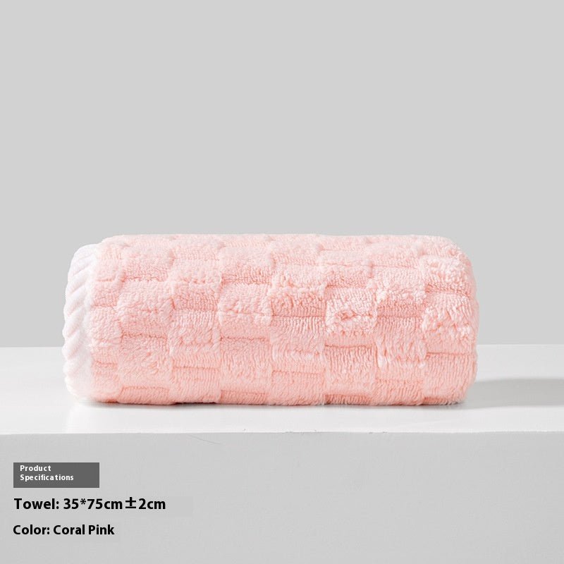 Cloud Lattice Coral Fleece Bath Towel Household - Eshtree
