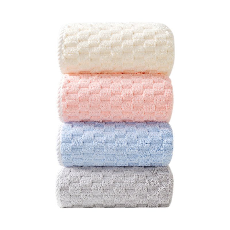 Cloud Lattice Coral Fleece Bath Towel Household - Eshtree