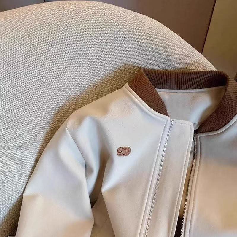 Contrast - color Casual Cropped Jacket For Petite Figuresversatile And Easy To Style - Eshtree