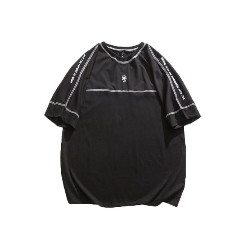 Contrasting Color Three - Dimensional Striped Short - Sleeved Half - Sleeved Shirt - Eshtree