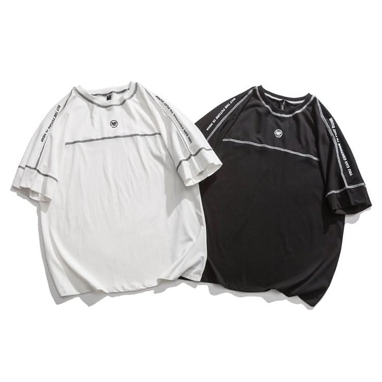 Contrasting Color Three - Dimensional Striped Short - Sleeved Half - Sleeved Shirt - Eshtree