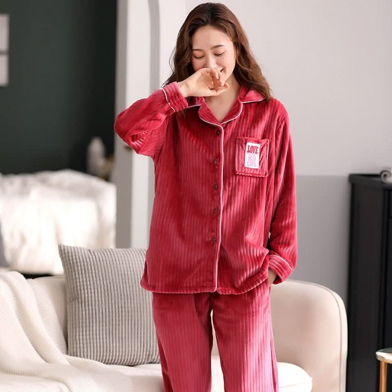 Coral Velvet Pajamas Two - piece Homewear - Eshtree