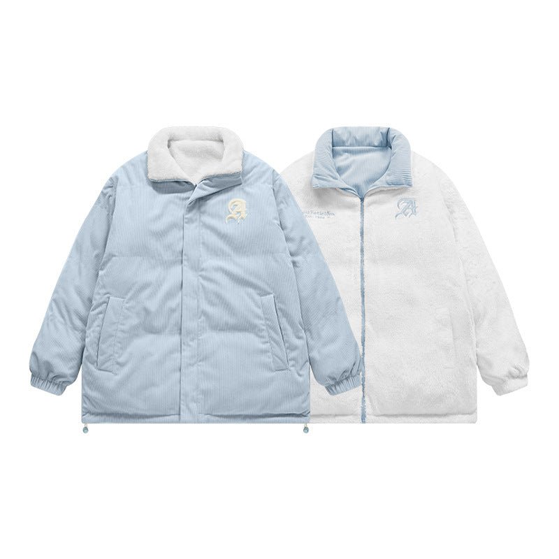 Corduroy Warm With Velvet Jacket Coat Two - sided - Eshtree