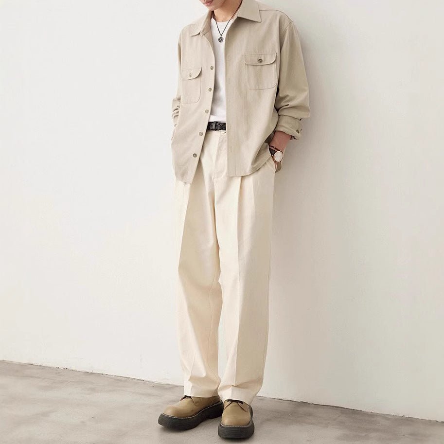 Cotton Fabric Lapel Simple Profile Shirt - Eshtree