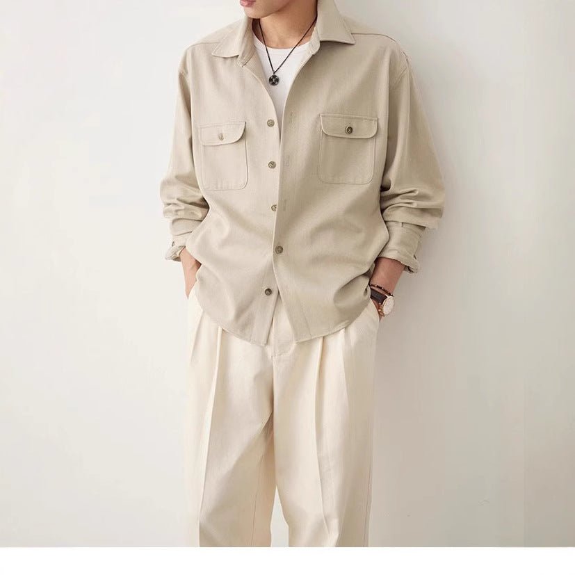 Cotton Fabric Lapel Simple Profile Shirt - Eshtree