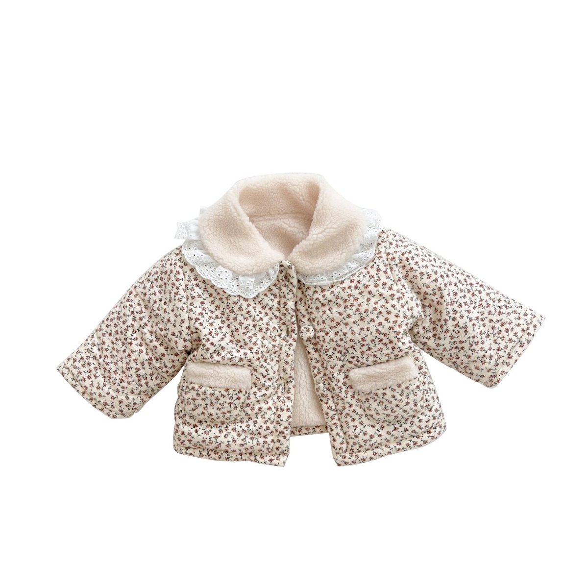 Cotton Jacket Floral Quilted Cotton To Keep Warm And Velvet Baby Girl - Eshtree