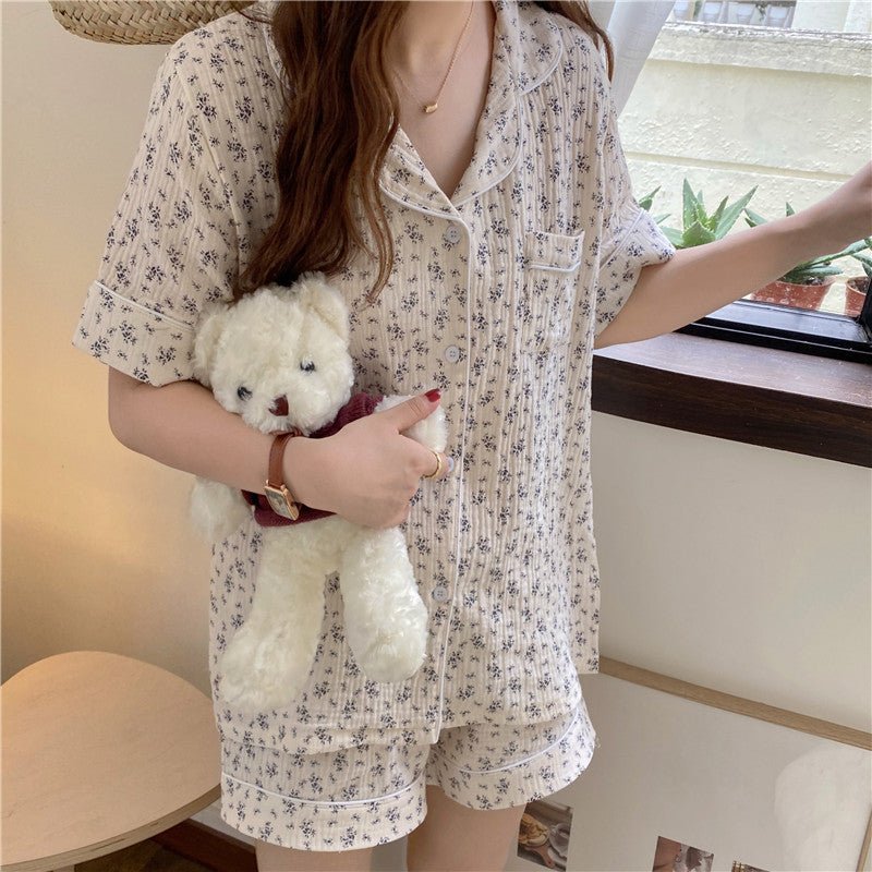 Cotton Korean Style Simple Homewear Pajamas - Eshtree
