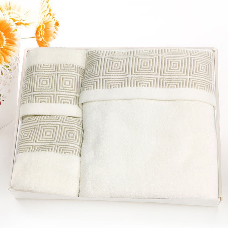 Cotton Three - piece Towel Veneer Cloth Thickened Hotel Bath Towel Embroidery - Eshtree