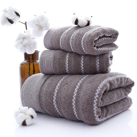 Cotton Three - piece Towel Veneer Cloth Thickened Hotel Bath Towel Embroidery - Eshtree