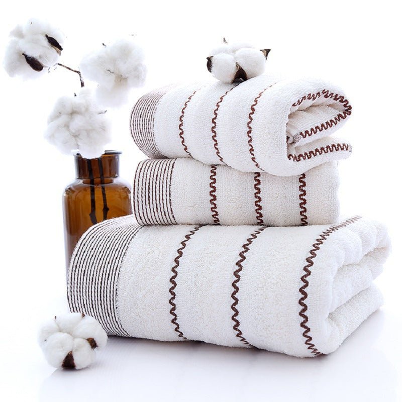 Cotton Three - piece Towel Veneer Cloth Thickened Hotel Bath Towel Embroidery - Eshtree