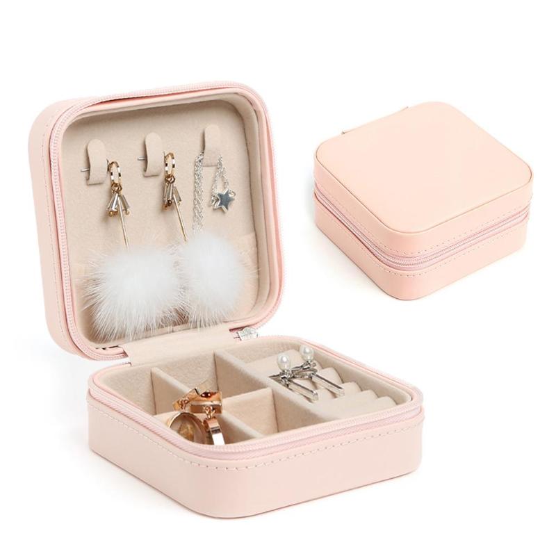 Creative travel portable jewelry box earrings earrings jewelry storage box leather small jewelry bag - Eshtree
